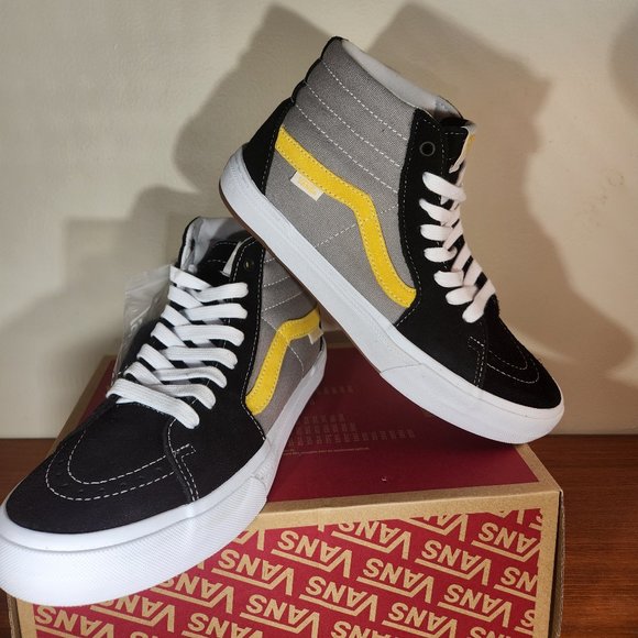 NWT VANS Professional BMX Sk8-Hi Suede/ Canvas Black/ Gray/ Gold Men (8.0) - Picture 6 of 16